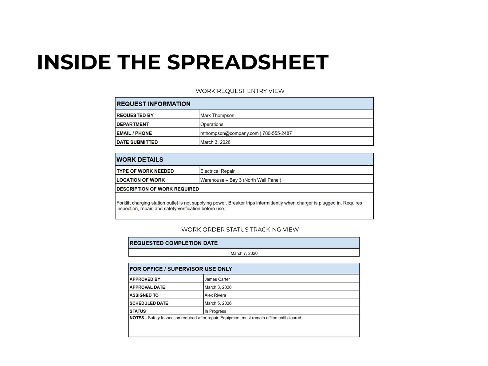 Work Order Request Form Template Simple Job Request and Work Tracking ...