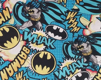 Camelot Fabric DC Comics II Batman in Royal HALF METRE