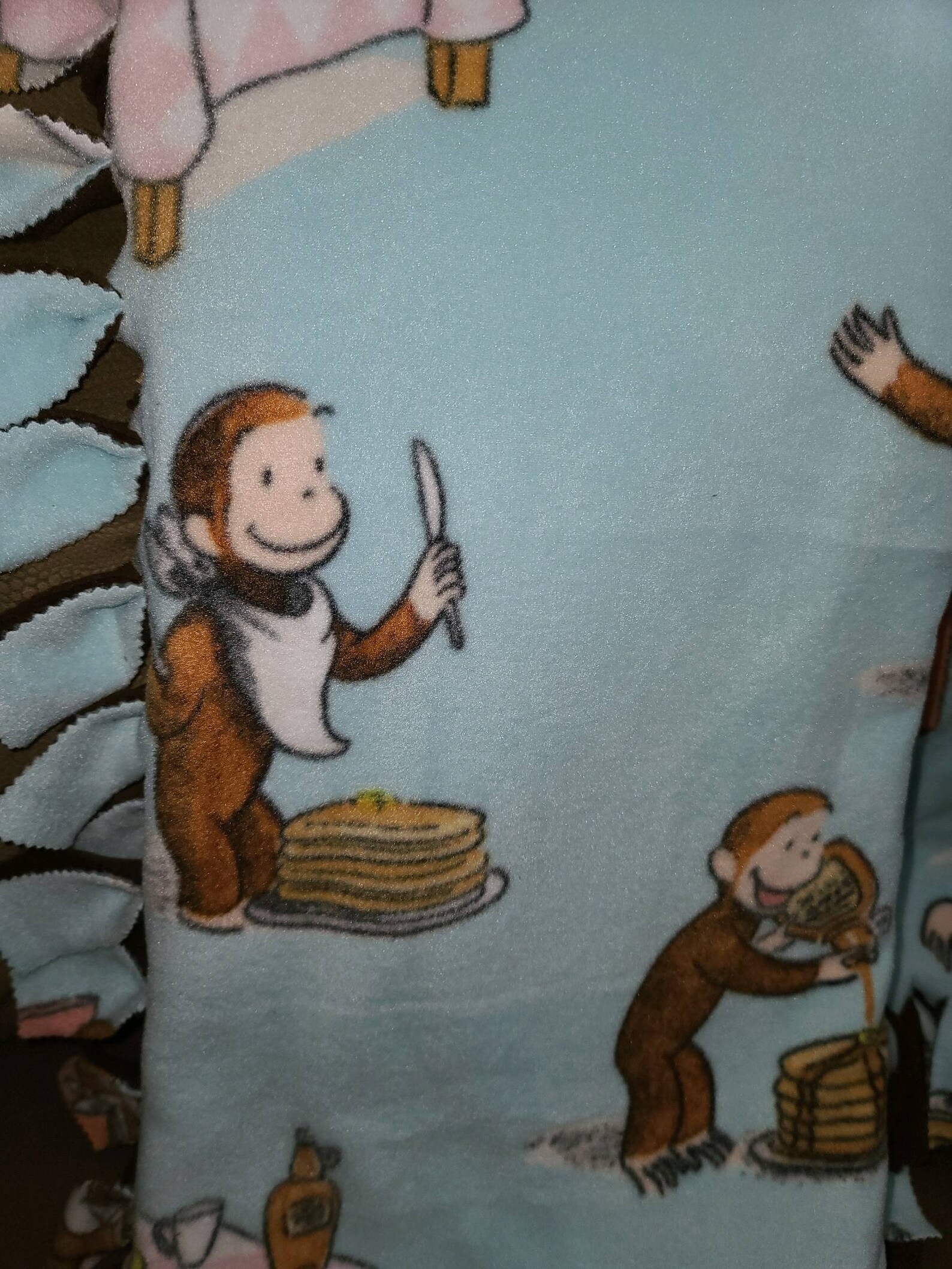 Curious Fleece Tie Blanket 100 Polyester No Sew Etsy