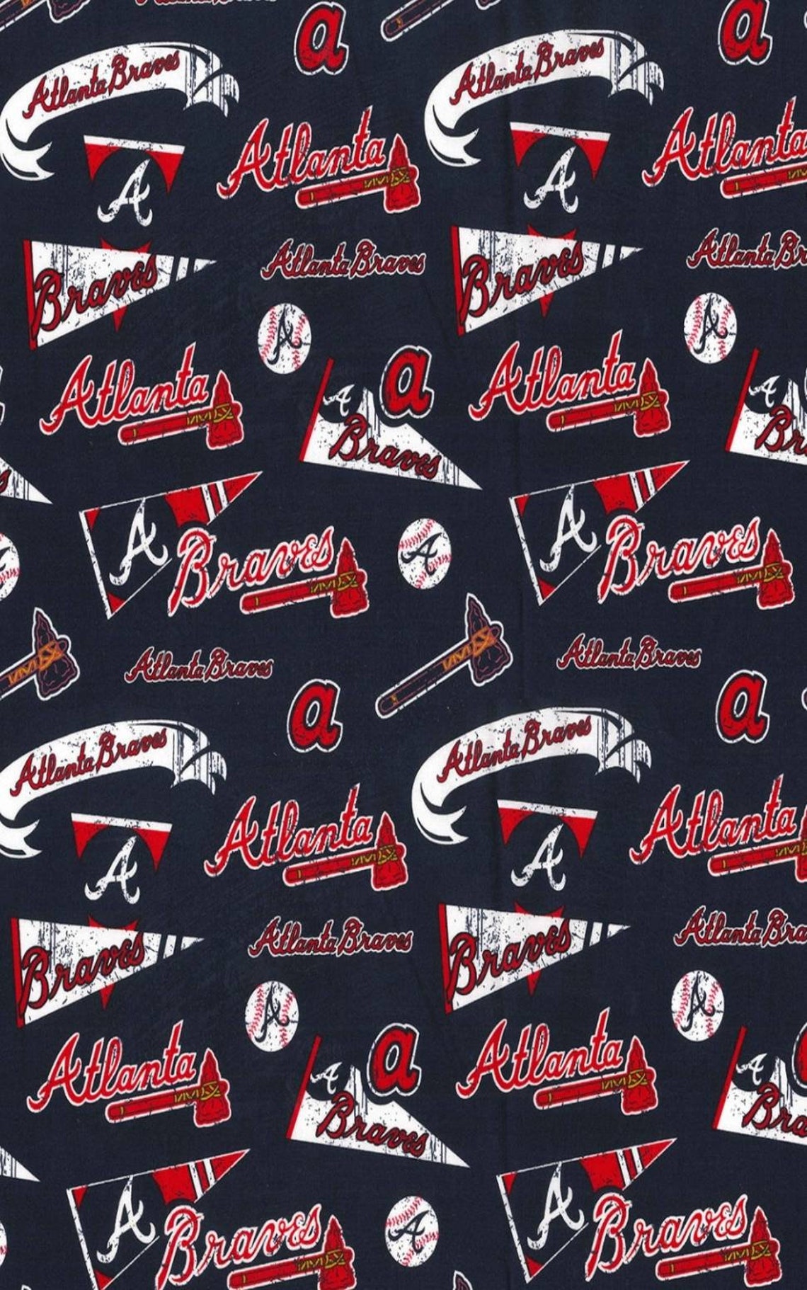 Atlanta Braves Fabric 100 Cotton Quarter Yard Etsy