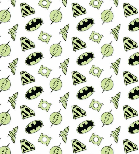 Dc Comics Fabric Glow In The Dark 100 Cotton 1 4 Yard Etsy
