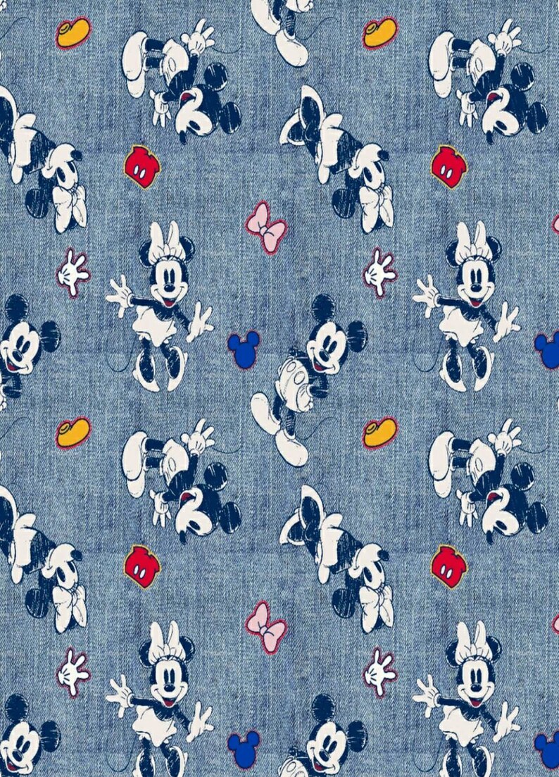 Mickey Mouse Fabric 100 Cotton Quarter Yard Etsy