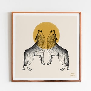 Howling Wolves - Square Art Print