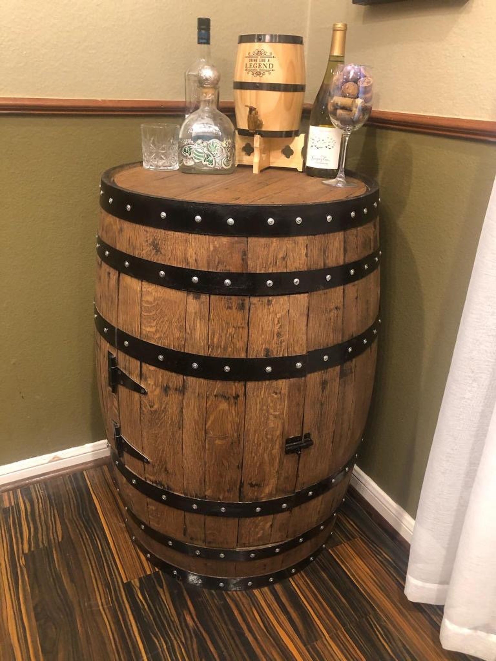 Whiskey barrel with door Etsy
