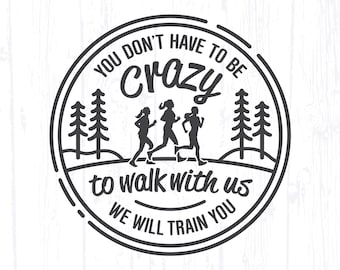 Funny Walking Group svg, Exercise Fitness Walker png, Friends Walk Crew T-Shirt Design, Tank or Tumbler Clipart Download