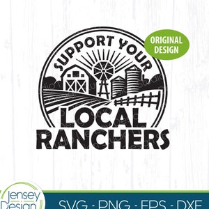 Apoie seus fazendeiros locais svg, mercado de fazendeiros png, logotipo de fazenda de gado, placa de loja, fazenda de gado de propriedade local, sacola, clipart de camisa para download