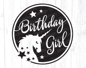 Unicorn Birthday Girl svg, It's My Birthday Party T-Shirt Design, Cricut, Silhouette, Instant Digital Download, Cut File Svg, Dxf, Eps, Png