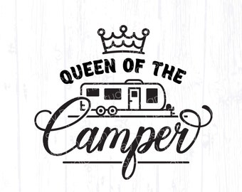 Queen of the Camper svg, Funny Camping Shirt Design for Women, Glamping Crew Quote png, Ladies Camp Life DIY TShirt Clipart Digital Download