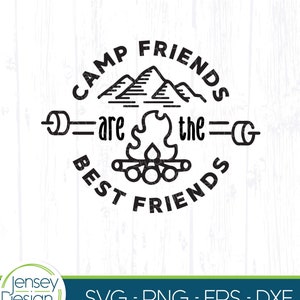 Amigos del campamento svg, equipo de campamento png, decoración de caravana S'mores, letrero de fogata para fogata, diseño de balde de vida de campamento, clip art de círculo redondo de camiseta eps