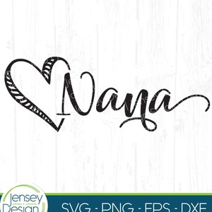 Nana svg, Design de vovó para ser, Camiseta de nova avó, Anúncio de gravidez, Coração desenhado à mão, Download Cricut, Arquivo de corte Svg Dxf Eps Png