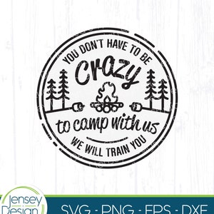 Crazy Camping Friends SVG, Funny Camp Crew png, Campfire Fire Pit Sign, Camper Life Design, Sarcastic & Sassy Circle Clip Art, Marshmallows