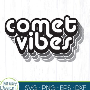 Cometas svg, camiseta de espíritu escolar png, ilustración del equipo de fútbol Comet Pride, mascota de fanático de los deportes, idea para maestros, descarga digital, archivo de corte dxf