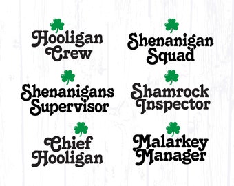 St Patricks Day SVG Bundle, Funny Group Shirt Designs, Matching Crew Squad Saint Pattys Party Tshirt Clipart, PNG Files Cricut Download