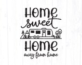 Travel Trailer Camper svg, Home Sweet Home Sign design, Garden Flag Clipart Cute Toy Hauler RV svg, Bumper Pull, Cricut Campsite Bucket png
