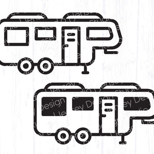 5th Wheel Travel Trailer / Camper / RV Clip Art Image SVG - Etsy