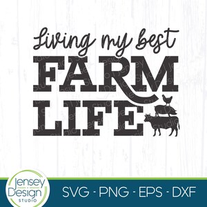 Svg de femme de la vie à la ferme, animaux de la cour de la grange png, signe de la ferme des femmes, conception de fermier de l'agriculture agricole, clipart agricole de la jeune fille, vache cochon poulet