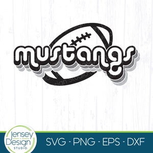 Mustangs Football svg, Mascote do time png, Design de roupa com espírito escolar, Mustang Pride, Ideia de camisa de apoio ao fã de esportes, Download digital, Arquivo de corte