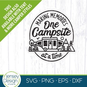 Pop-up camper svg, herinneringen maken voor één camping tegelijk, kampeeremmer png, schattig RV kamp ontwerp, pop-up tent reisaanhangwagen, Cricut eps