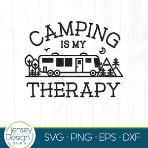 Clase A RV Camper svg, refrán divertido de terapia de campamento, gráfico de autobús de autobús de viaje, diseño de camiseta de vacaciones, grupo de campamento de Coachbuilt png