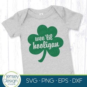 Wee Lil Hooligan svg, St Patricks Day Shamrock Png TShirt Design, Funny March 17th Clip Art, Cricut Cutting Cut File, Digital Download