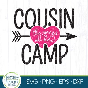Campamento de primos svg, equipo de campamento, diseño de camiseta a juego para viajes de vacaciones familiares, silueta de Cricut, Glowforge, descarga de archivos de corte Svg Dxf Eps Png