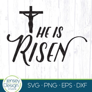 Ha resucitado svg, diseño de cita de Pascua png, refrán cristiano, clipart de fe religiosa, resurrección de Jesús, Dios, arte de silueta de archivo de corte Cricut