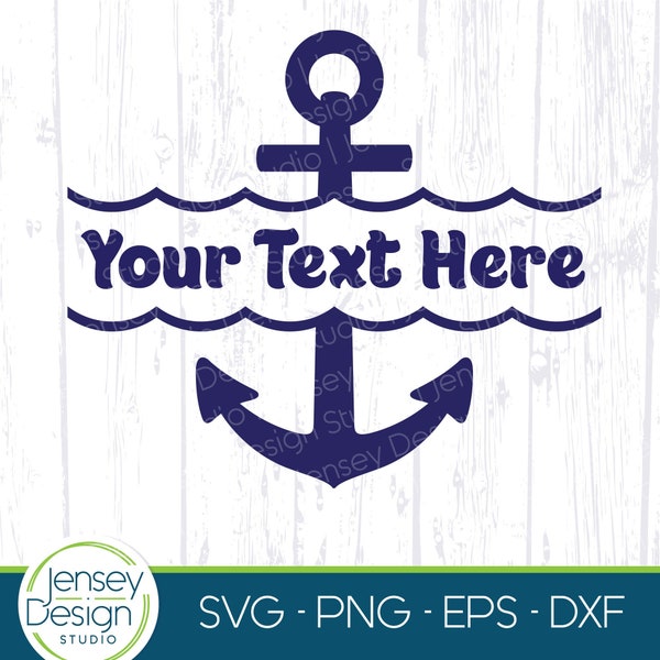 Split Monogram Boat Anchor SVG, Summer PNG, Last Name Design, Nautical Cruise Clipart, Captain Digital Download Cut File, Cricut, Silhouette