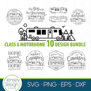 Paquete SVG de autocaravana de clase A para acampar, archivos de corte para autocaravanas, refranes y citas sobre baldes para acampar en autocaravanas, descarga de imágenes prediseñadas de camisetas de campamento PNG para Cricut