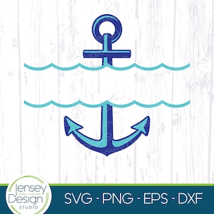 Split Monogram Boat Anchor SVG, Summer PNG, Last Name Design, Nautical Cruise Clipart, Captain Digital Download Cut File, Cricut, Silhouette