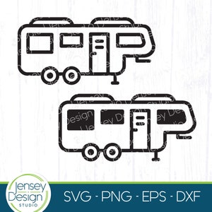 5th Wheel Camper svg, RV Camping Sign svg, Fifth Wheel Camper Design cut file, Travel Trailer Decor clip art, Camp Life Shirt eps, png, dxf