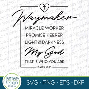Way Maker svg, Waymaker svg, diseño de camiseta Miracle Worker Promise Keeper, Dios, Escritura, Versículo bíblico, Canción, Fe, Cristiano png eps Cricut