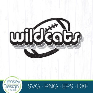 Wildcats Football svg, Mascote do time png, Design de roupa do espírito escolar, Orgulho Wildcat, Ideia de camisa de apoio ao fã de esportes, Download digital, Arquivo de corte