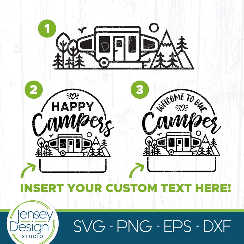 Pop Up Camper SVG Bundle Camping Bucket Cut Files for Cricut 2 - изображени...