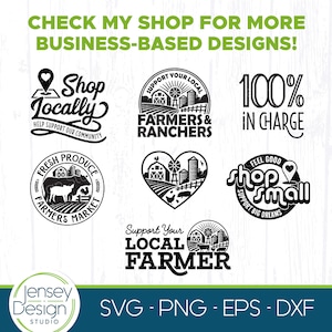 Support Your Local Farmer svg, Cow Pig Chicken, Farmers Market png for Tote Bag, Barn Animals Farm Shirt Design, 4H Clipart Instant Download image 5