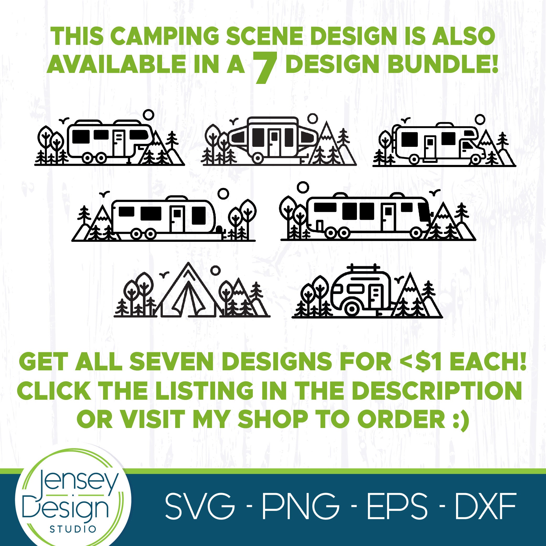 5th Wheel RV Camping Scene Svg, Fifth Wheel Camper Svg, Sign Design Cut ...