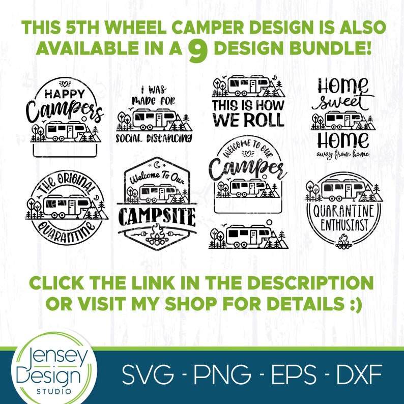 5th Wheel RV Happy Campers svg Fifth Wheel Family Name | Etsy