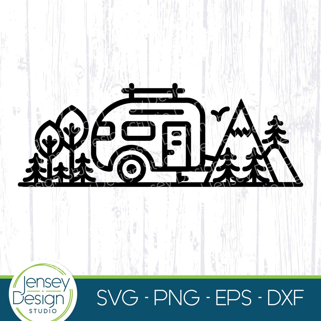 Camper Svg, Travel Trailer Svg, Family Camping Svg, RV Camp Ground Svg