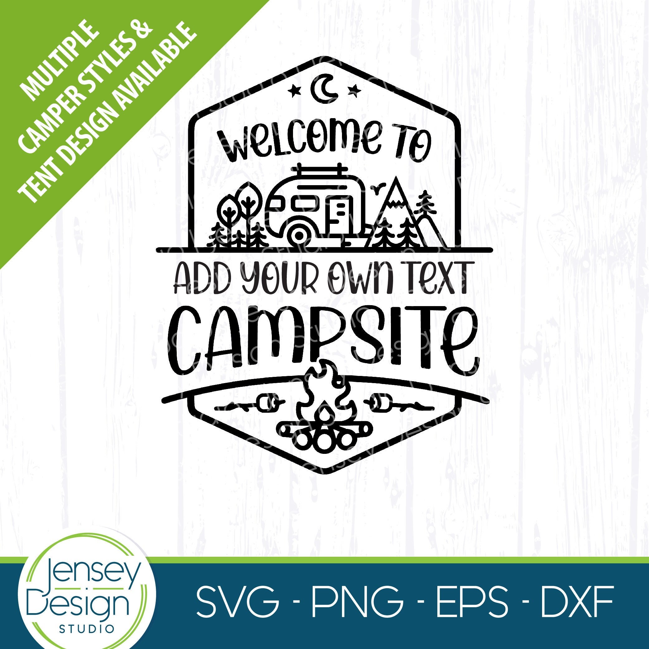 Camper Trailer svg, Family Name Welcome Sign png, RV Camping Bucket Clipart, Travel Cut File, Happy Camp Life Flag Artwork, Wall Decoration