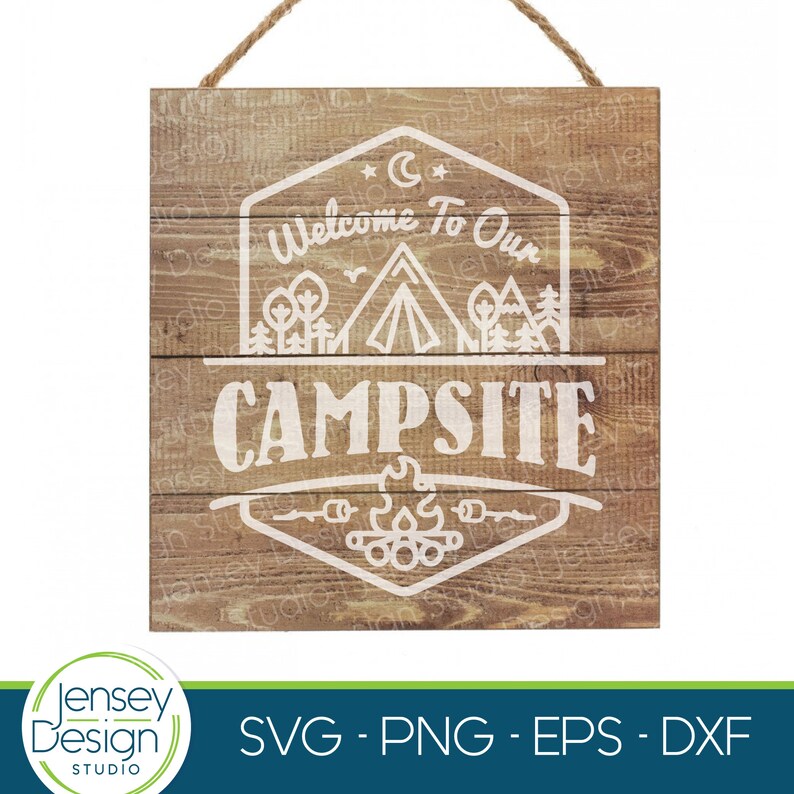 Download Tent Camping svg Welcome to our Campsite flag png Cute ...