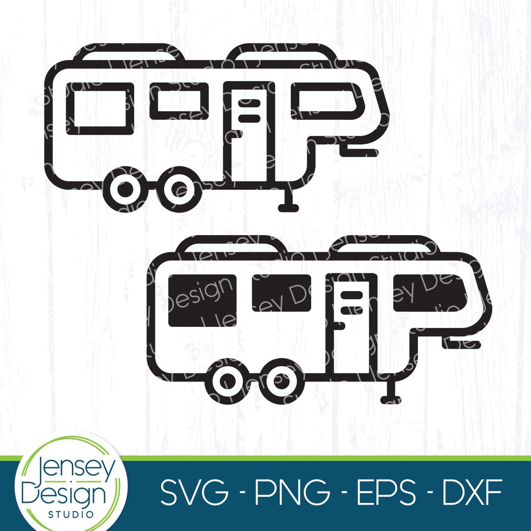 5th Wheel Camper Svg, RV Camping Sign Svg, Fifth Wheel Camper Design ...