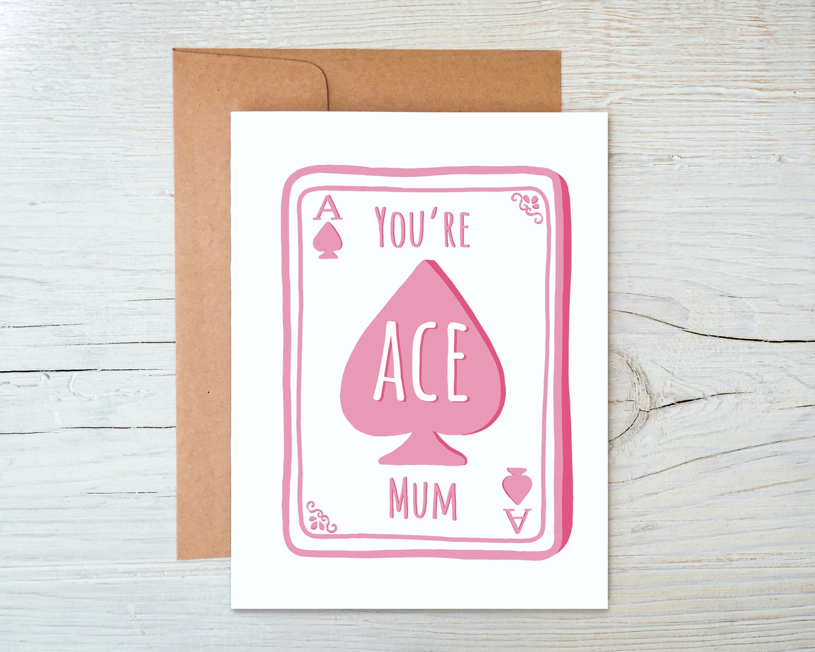 Your're Ace Mum Pink Ace of Spades Deck of Cards Etsy