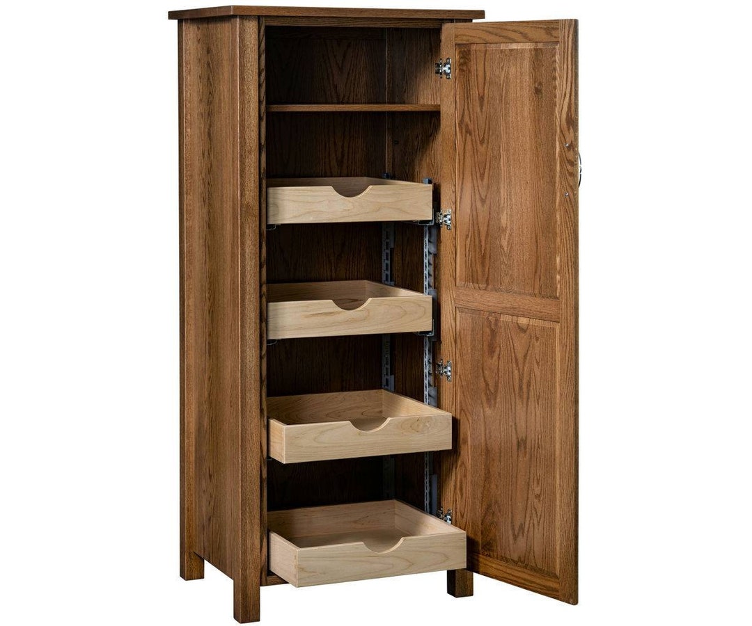 Mission style online pantry cabinet