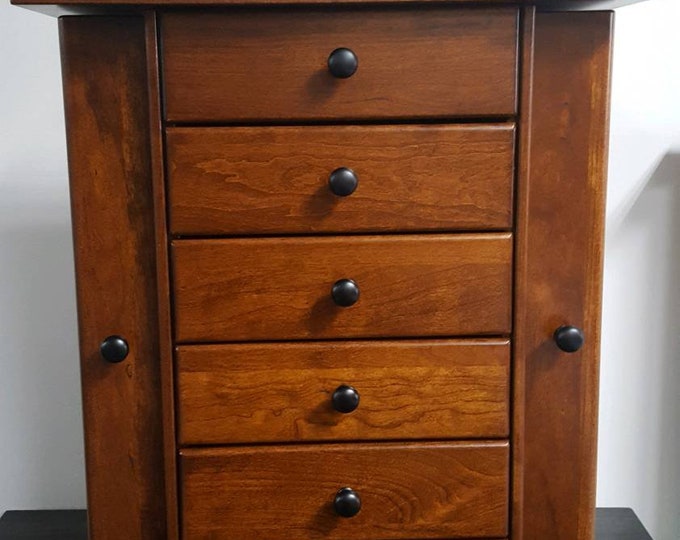Handcrafted Cherry Jewelry Armoire Chest Etsy