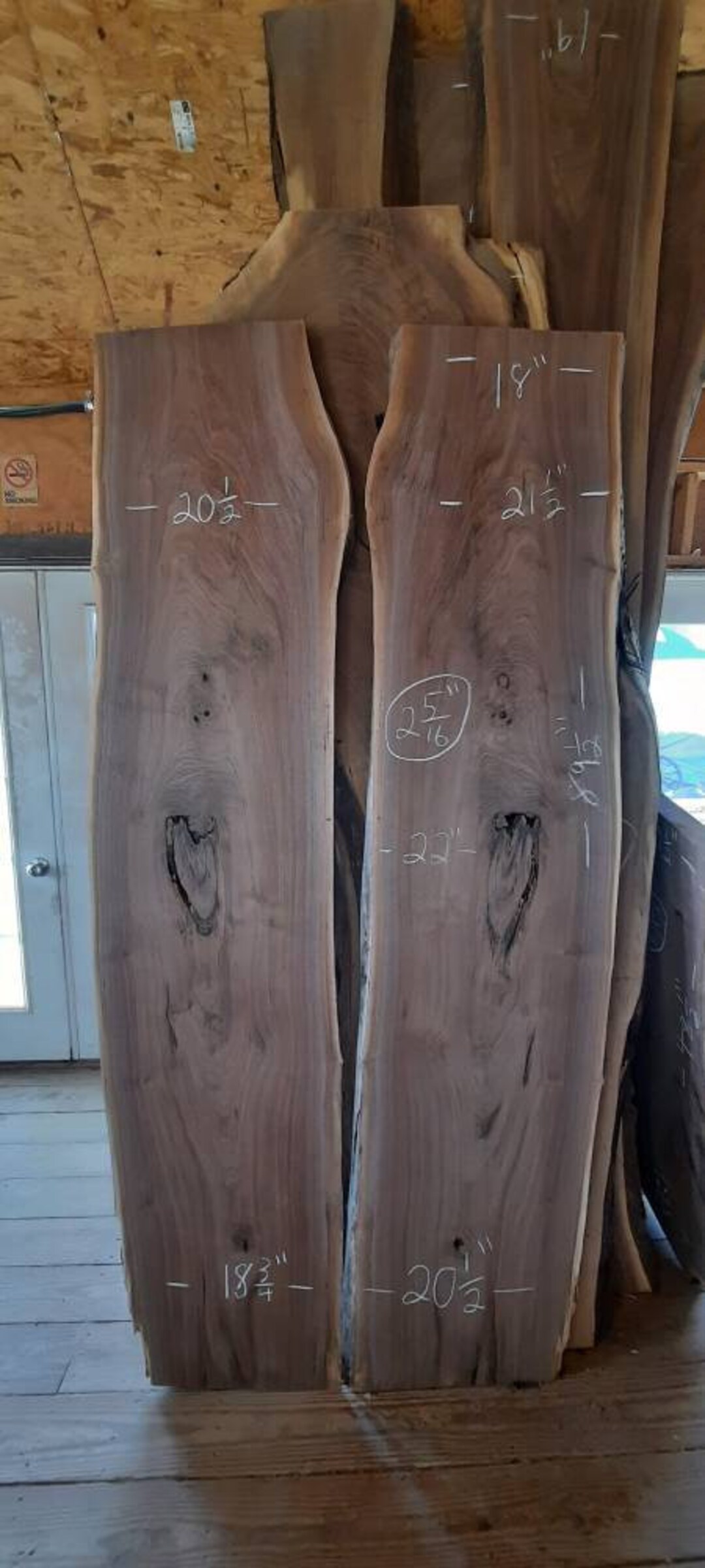 Kiln Dried, Live Edge Walnut Slabs, Large Walnut Slab. Sold as a Set