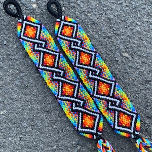 Rainbow Twist Handmade knotted friendship bracelet diy