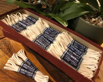 Original Vintage Unused 1950s white shoelaces in excellent condition!