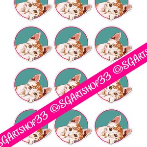 Cat Stickers Printable Cute Sticker Sheet Cat Stickers Digital - Etsy