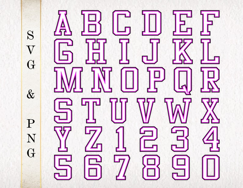 Download Cut Files Font Varsity Alphabet College Font Svg Png Image Baseball Letters Numbers Clipart 3 Matching Sports Designs Letters Clip Art Art Collectibles