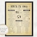 Back in 1964 Vintage Poster, Printable Newspaper Sign, Born in 1964 ...