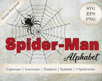 Spider-Man Alphabet SVG: Letters, Numbers, Symbols (Digital Download)